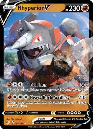 Rhyperior V 95/189 - Darkness Ablaze Holofoil - Poke-Collect