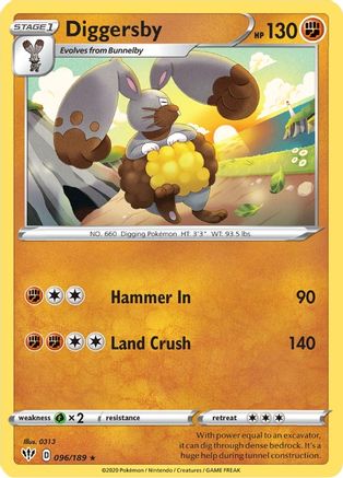 Diggersby 96/189 - SWSH03 Darkness Ablaze Reverse Holofoil - Poke-Collect