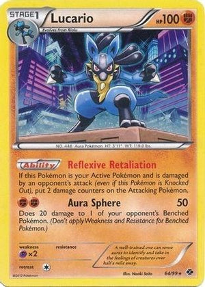 Lucario - 64/99 (Cosmos Holo) 64 - Blister Exclusives Holofoil - Poke-Collect