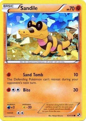 Sandile - 63/114 (Cracked Ice Holo) 63 - Miscellaneous Cards & Products Holofoil - Poke-Collect