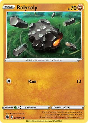 Rolycoly 31/73 - Champions Path Reverse Holofoil - Poke-Collect