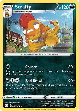 Scrafty 42/73 - Champions Path Reverse Holofoil - Poke-Collect