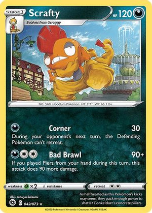 Scrafty 42/73 - Champions Path Reverse Holofoil - Poke-Collect