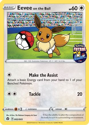 Eevee on the Ball - 002/005 (Pokemon Futsal) 2/5 - Miscellaneous Cards & Products - Poke-Collect