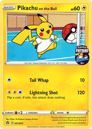 Pikachu on the Ball - 001/005 (Pokemon Futsal) 1/5 - Miscellaneous Cards & Products - Poke-Collect