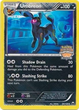 Umbreon - 60/108 (Regional Championships) [Staff] 60 - League & Championship Cards Reverse Holofoil - Poke-Collect