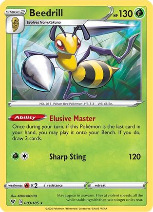 Beedrill 3/185 - Vivid Voltage Reverse Holofoil - Poke-Collect