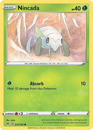 Nincada 13/185 - Vivid Voltage Reverse Holofoil - Poke-Collect