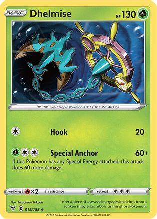 Dhelmise 19/185 - SWSH04 Vivid Voltage Reverse Holofoil - Poke-Collect