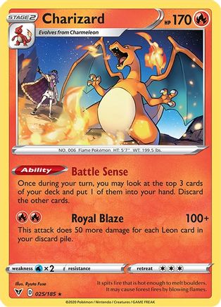 Charizard 25/185 - SWSH04 Vivid Voltage Reverse Holofoil - Poke-Collect