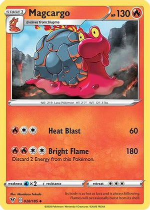 Magcargo 28/185 - SWSH04 Vivid Voltage Reverse Holofoil - Poke-Collect