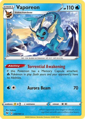 Vaporeon 30/185 - Vivid Voltage Reverse Holofoil