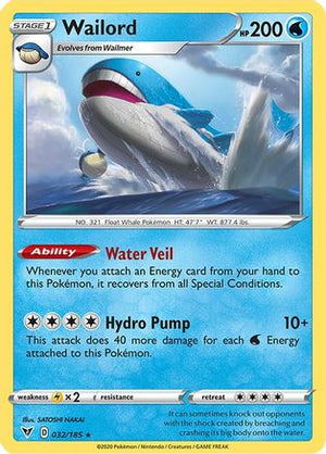Wailord 32/185 - Vivid Voltage Reverse Holofoil - Poke-Collect