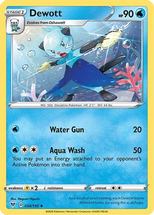 Dewott 34/185 - SWSH04 Vivid Voltage Reverse Holofoil - Poke-Collect