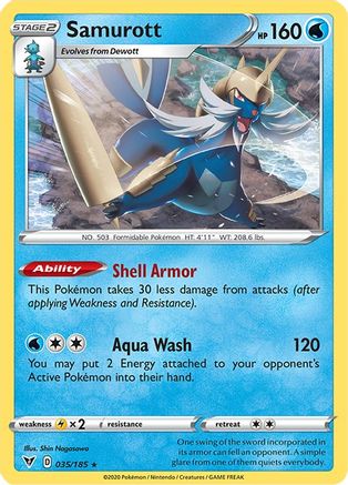 Samurott 35/185 - SWSH04 Vivid Voltage Reverse Holofoil - Poke-Collect