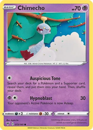 Chimecho 72/185 - SWSH04 Vivid Voltage Reverse Holofoil - Poke-Collect