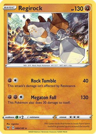 Regirock 89/185 - Vivid Voltage Reverse Holofoil - Poke-Collect