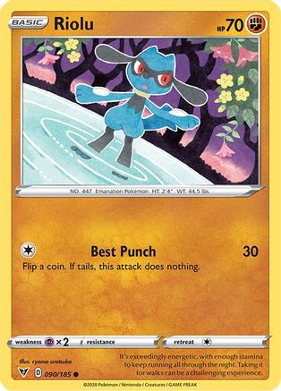 Riolu 90/185 - SWSH04 Vivid Voltage Reverse Holofoil - Poke-Collect