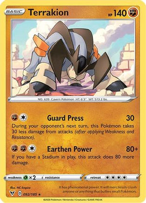 Terrakion 92/185 - Vivid Voltage Reverse Holofoil - Poke-Collect