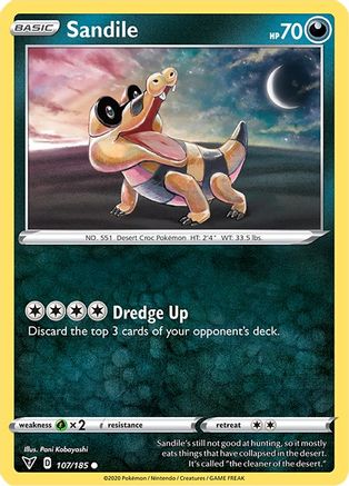 Sandile 107/185 - Vivid Voltage Reverse Holofoil - Poke-Collect