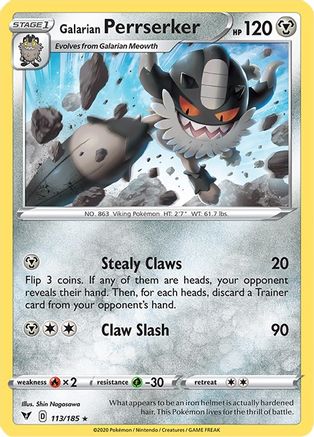 Galarian Perrserker 113/185 - SWSH04 Vivid Voltage - Poke-Collect