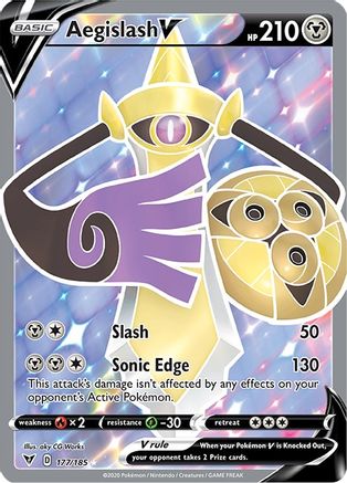 Aegislash V (Full Art) 177/185 - SWSH04 Vivid Voltage Holofoil - Poke-Collect