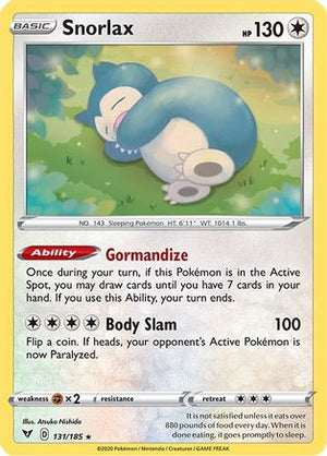 Snorlax 131/185 - Vivid Voltage Reverse Holofoil - Poke-Collect