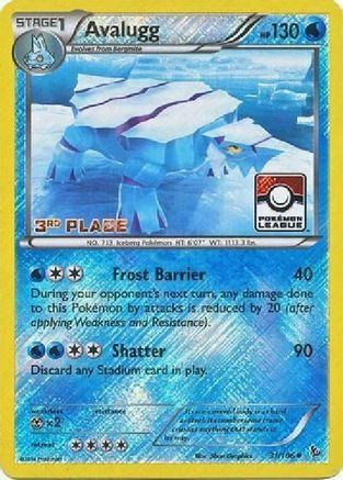 Avalugg - 31/106 (Pokemon League) [3rd Place] 31 - League & Championship Cards Reverse Holofoil - Poke-Collect