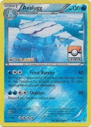 Avalugg - 31/106 (Pokemon League) [4th Place] 31 - League & Championship Cards Reverse Holofoil - Poke-Collect