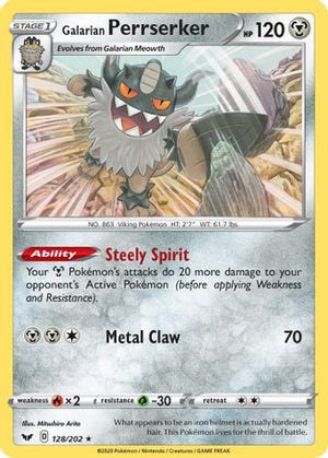 Galarian Perrserker 128/202 (SWSH Base Set) 128 - Deck Exclusives - Poke-Collect