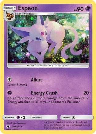 Espeon - 89/214 (Cosmos Holo) 89 - Blister Exclusives Holofoil - Poke-Collect
