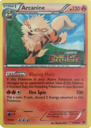 Arcanine (Prerelease) 12 - Black and White Promos Holofoil - Poke-Collect