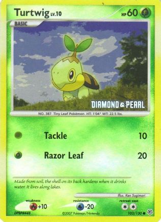 Turtwig - 103/130 [Diamond & Pearl] 103 - Burger King Promos Reverse Holofoil - Poke-Collect