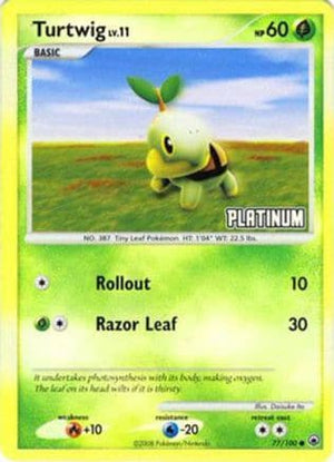 Turtwig - 77/100 [Platinum] 77 - Burger King Promos Reverse Holofoil - Poke-Collect