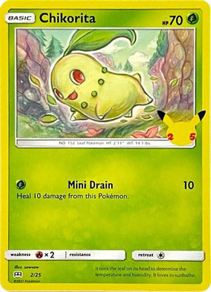 Chikorita - 2/25 2/25 - McDonalds 25th Anniversary Promos - Poke-Collect