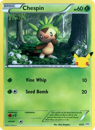 Chespin - 6/25 6/25 - McDonalds 25th Anniversary Promos - Poke-Collect
