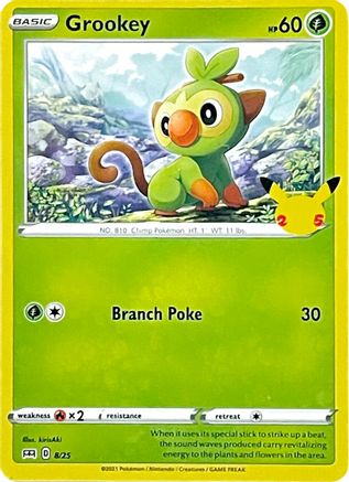 Grookey - 8/25 8/25 - McDonalds 25th Anniversary Promos Holofoil - Poke-Collect