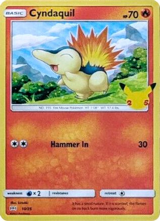 Cyndaquil - 10/25 10/25 - McDonalds 25th Anniversary Promos Holofoil - Poke-Collect