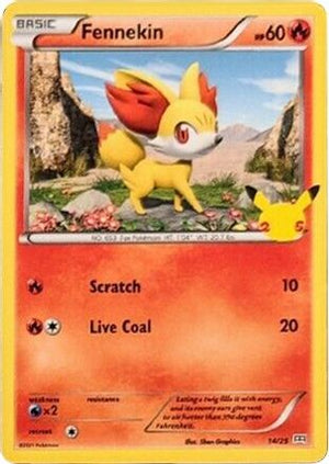 Fennekin - 14/25 14/25 - McDonalds 25th Anniversary Promos - Poke-Collect