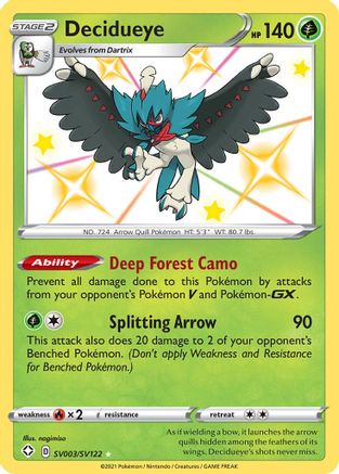 Decidueye SV003/122 - Shiny Vault Holofoil - Poke-Collect
