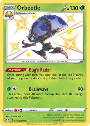Orbeetle SV009/122 - Shiny Vault Holofoil - Poke-Collect