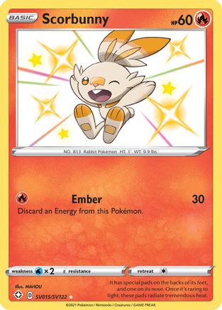 Scorbunny SV015/122 - Shining Fates Shiny Vault Holofoil - Poke-Collect
