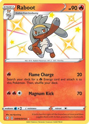 Raboot SV016/122 - Shiny Vault Holofoil - Poke-Collect