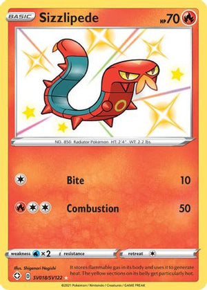 Sizzlipede SV018/122 - Shining Fates Shiny Vault Holofoil - Poke-Collect