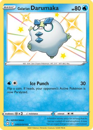 Galarian Darumaka SV023/122 - Shining Fates Shiny Vault Holofoil - Poke-Collect