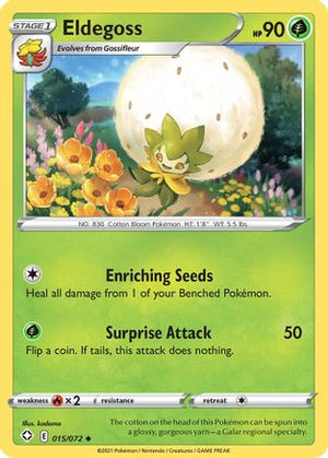 Eldegoss 15/72 - Shining Fates Reverse Holofoil - Poke-Collect