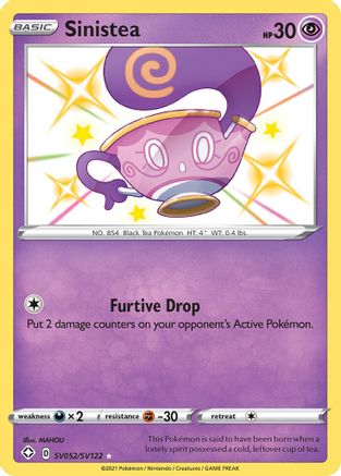 Sinistea SV052/122 - Shining Fates Shiny Vault Holofoil - Poke-Collect