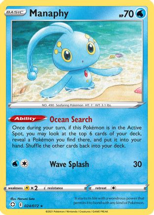 Manaphy 24/72 - Shining Fates Reverse Holofoil - Poke-Collect