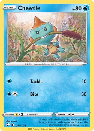 Chewtle 26/72 - Shining Fates Reverse Holofoil - Poke-Collect