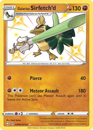 Galarian Sirfetch'd SV064/122 - Shining Fates Shiny Vault Holofoil - Poke-Collect
